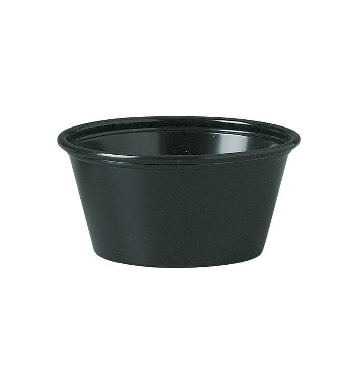 Misk na Omáčky PS Černá 60ml Ø6,6cm (2500 Kousky) Misk na Omáčky PS Černá 60ml Ø6,6cm (2500 Kousky)