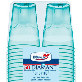Plastové Kelímky na Alkohol " Diamant " PS Krystal Modrý 50ml (20 Kousky)