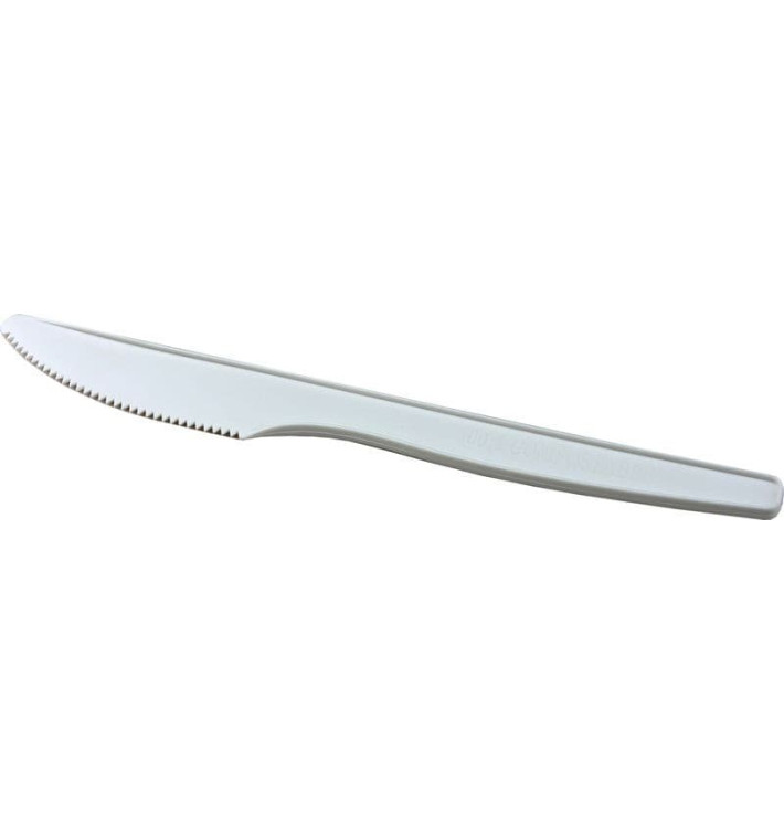Nůž Biologicky Odbouratelný CPLA Bílý 160mm (50 Kousky) Nůž Biologicky Odbouratelný CPLA Bílý 160mm (50 Kousky)