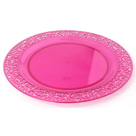 Plastové Talíř Kulatý " Lace " Malina 19cm (88 Kousky)