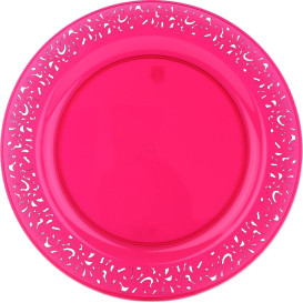 Plastové Talíř Kulatý " Lace " Malina 23cm (4 Kousky)