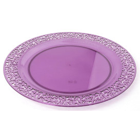 Plastové Talíř Kulatý " Lace " Lilek 23cm (4 Kousky)