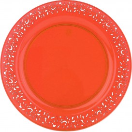 Plastové Talíř Kulatý " Lace " Oranžový 19cm (4 Kousky)
