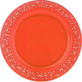 Plastové Talíř Kulatý " Lace " Oranžový 19cm (4 Kousky)