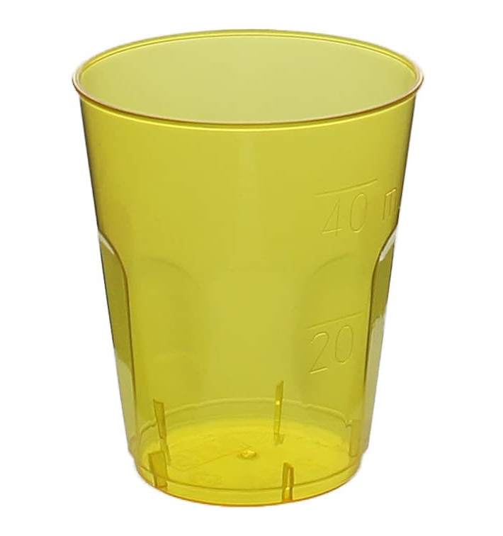 Plastové Kelímek " Diamant " PS Krystal Žlutá 50ml (20 Kousky) Plastové Kelímek " Diamant " PS Krystal Žlutá 50ml (20 Kousky)