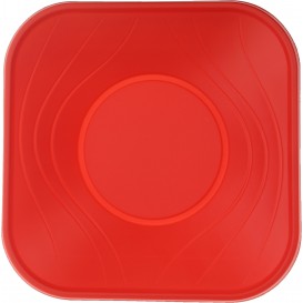 Plastové Misky PP Čtvercový " X-Table " Červené 18x18cm (8 Kousky)