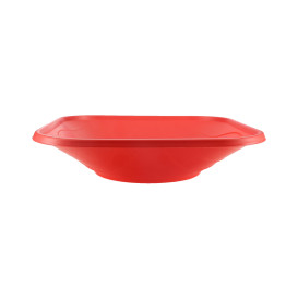 Plastové Misky PP Čtvercový " X-Table " Červené 18x18cm (8 Kousky)