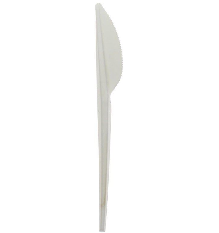 Nůž Biologicky Odbouratelný CPLA Bílý 175mm (15 Kousky) Nůž Biologicky Odbouratelný CPLA Bílý 175mm (15 Kousky)