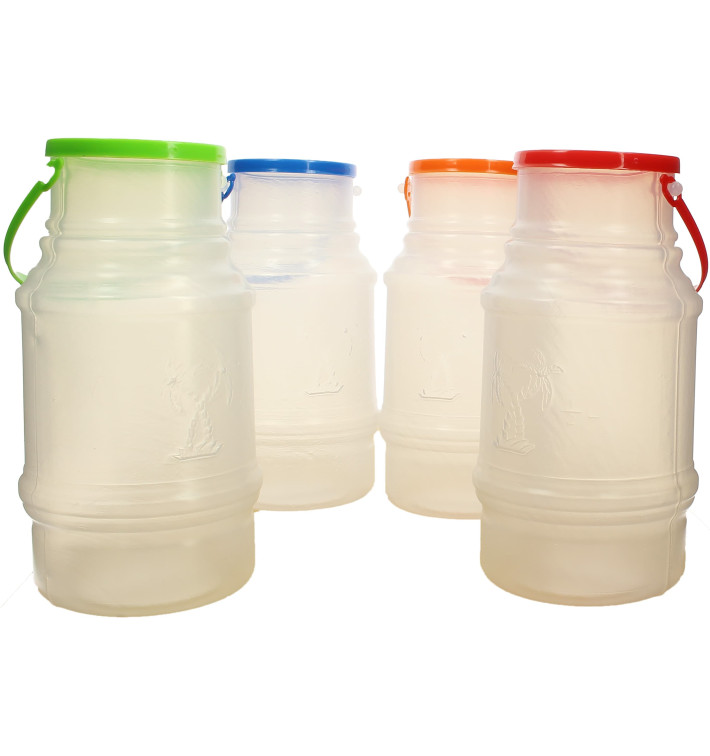 Karafa Průhledný Průsvitný s Ouškem a Víčko 1000 ml (50 Kousky) Karafa Průhledný Průsvitný s Ouškem a Víčko 1000 ml (50 Kousky)