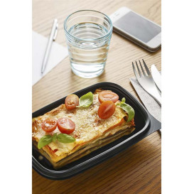 Plastové Obaly PP Černá 375ml 20x13x4cm (50 Kousky)