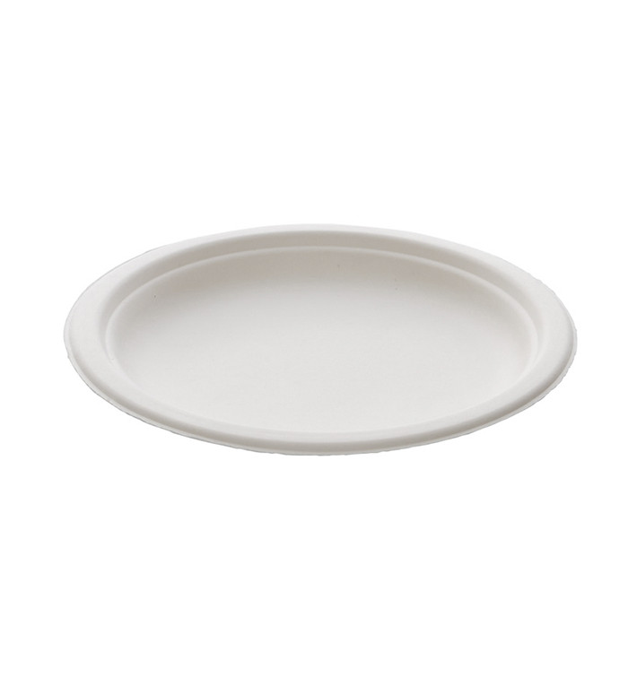Talíř z Cukrové Třtiny Bílý Ø180mm (25 Kousky) Talíř z Cukrové Třtiny Bílý Ø180mm (25 Kousky)