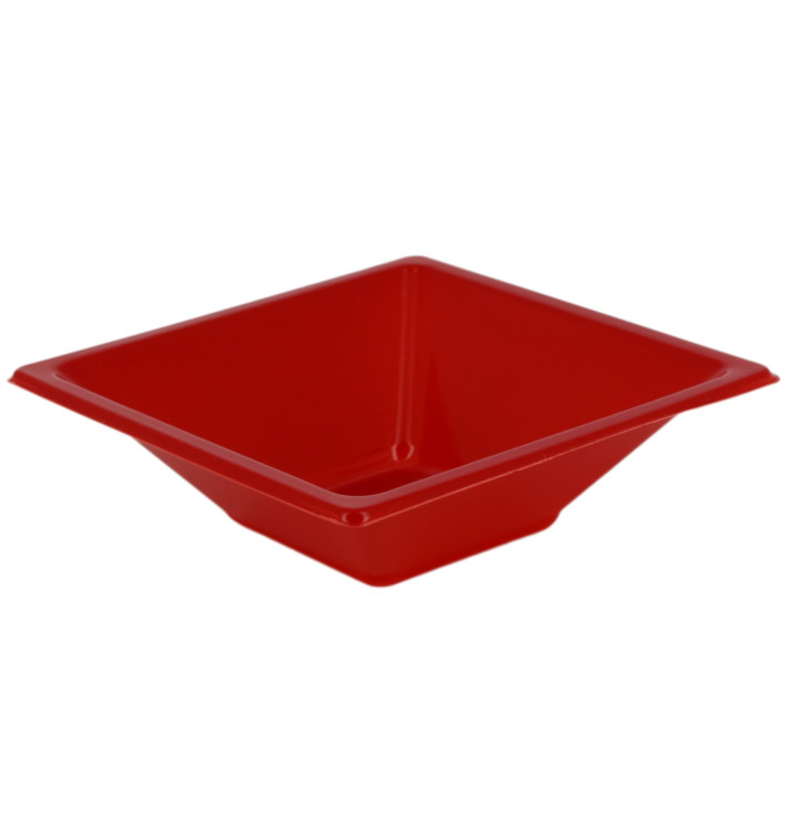 Plastové Misky PS Čtvercový Červené 12x12 Vrstvym (12 Kousky) Plastové Misky PS Čtvercový Červené 12x12 Vrstvym (12 Kousky)