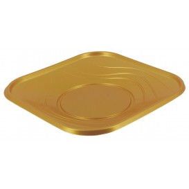 Plastové Talíř PP " X-Table " Čtvercový Zlato 180mm (8 Kousky)