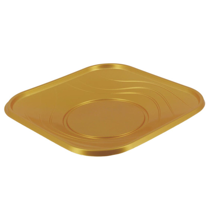 Plastové Talíř PP " X-Table " Čtvercový Zlato 180mm (8 Kousky) Plastové Talíř PP " X-Table " Čtvercový Zlato 180mm (8 Kousky)