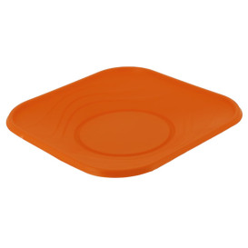 Plastové Talíř PP " X-Table " Čtvercový Oranžový 180mm (120 Kousky)