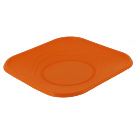 Plastové Talíř PP " X-Table " Čtvercový Oranžový 230mm (120 Kousky)