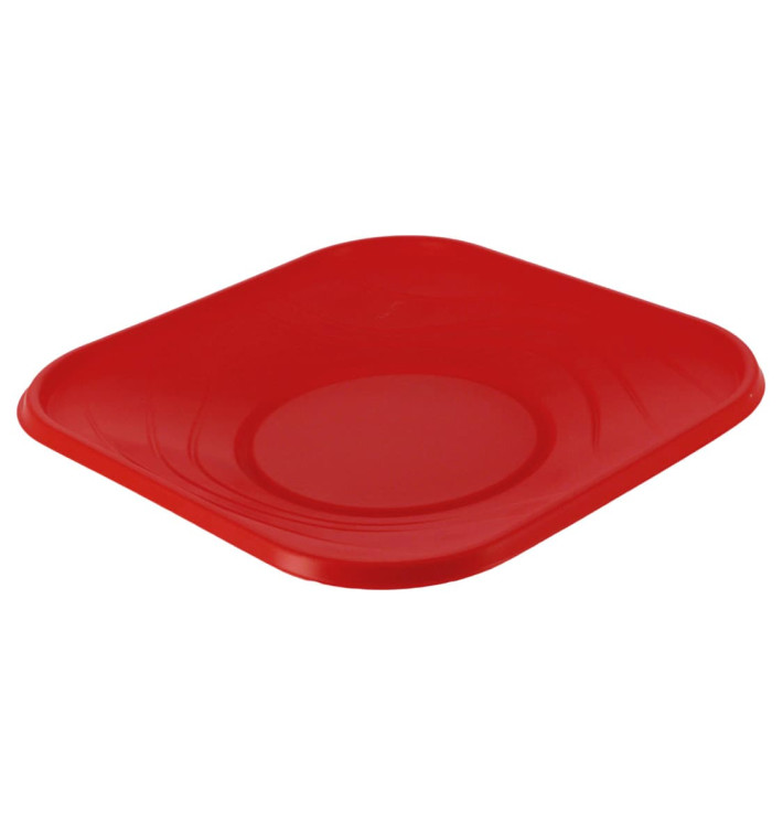 Plastové Talíř PP " X-Table " Čtvercový Červené 230mm (120 Kousky) Plastové Talíř PP " X-Table " Čtvercový Červené 230mm (120 Kousky)