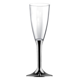 Plastové Sklenice Cava s Nikl Černou Pochromovaný 120ml 2P (20 Kousky)