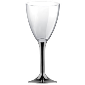 Plastové Sklenice na Víno s Nikl Černou Pochromovaný 180ml 2P (200 Kousky)