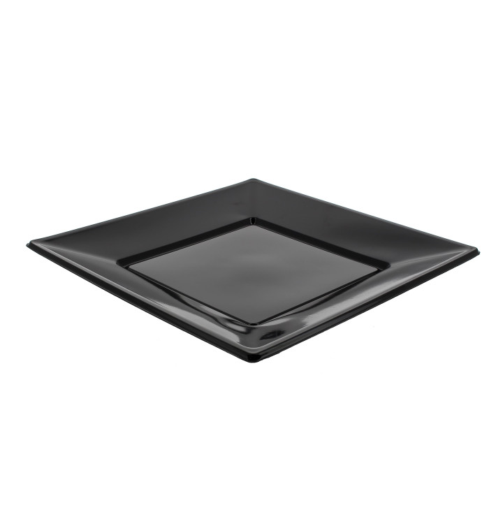 Plastové Talíř Plochá Čtvercový Černá 230mm (750 Kousky) Plastové Talíř Plochá Čtvercový Černá 230mm (750 Kousky)