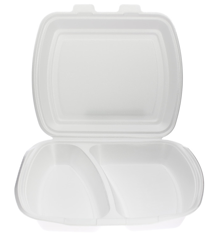 Menu Box Foam Dvoudílný Bílý 240x210x70mm (125 Kousky) Menu Box Foam Dvoudílný Bílý 240x210x70mm (125 Kousky)