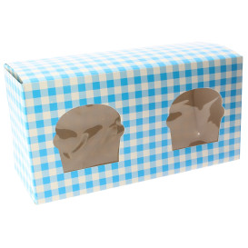 Krabička 2 Cukrářské se Stojanem 19,5x10x7,5cm Modrý (20 Kousky)