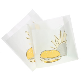 Tašky Hamburger Nepromastitelný 15+5x16cm (100 Kousky)