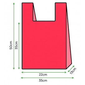 Mikrotenová Plastové Taška 35x50cm Červená (5000 Kousky)