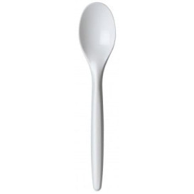 Plastová lžíce Luxury Bílá 175 mm (100 Kousky)