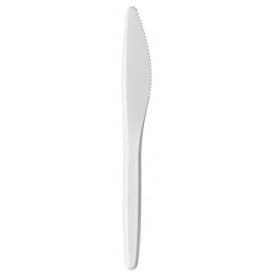 Plastový Nůž Luxury Bílý 175 mm (100 Kousky)