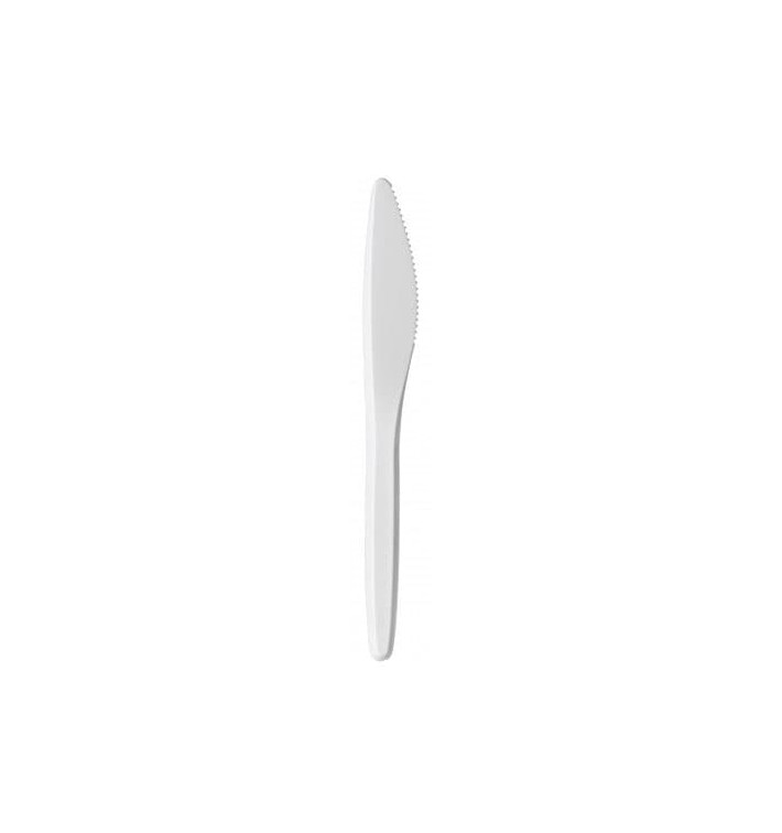 Plastový Nůž Luxury Bílý 175 mm (100 Kousky) Plastový Nůž Luxury Bílý 175 mm (100 Kousky)
