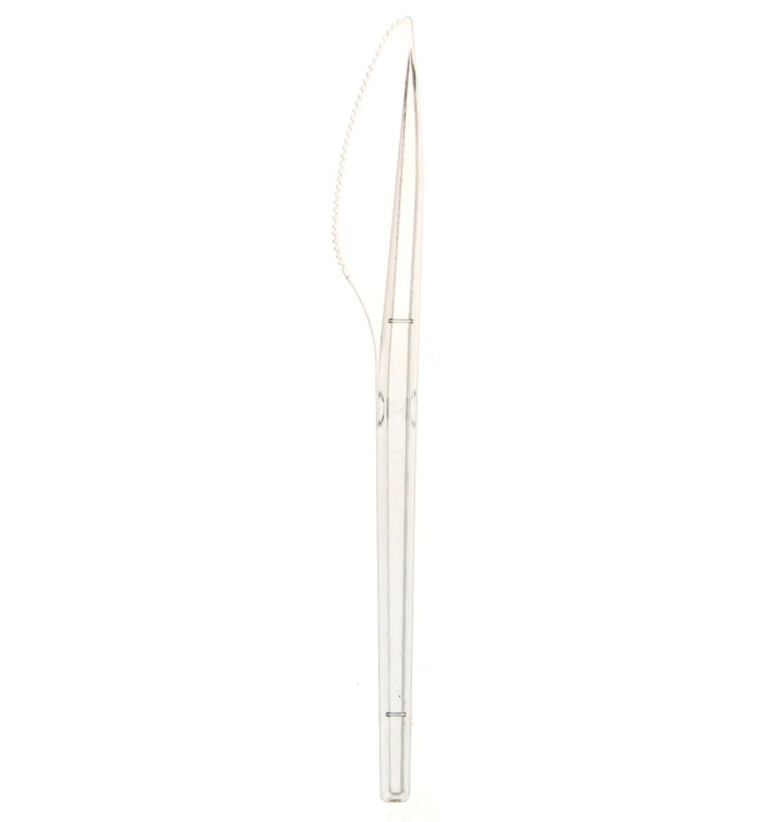 Plastový Nůž PS Průhledný 170mm (100 Kousky) Plastový Nůž PS Průhledný 170mm (100 Kousky)