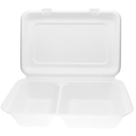 Krabička na Hamburger 2 Vrstvy z Cukrové Třtiny 320x240x50mm (50 Kousky)