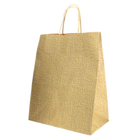 Papírové Tašky Kraft s Ouškems 80g 26+14x32 cm (50 Kousky)