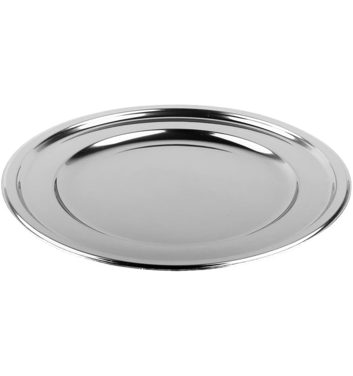 Plastový Podnos PET Kulatý Stříbrný 30 cm (5 Kousky) Plastový Podnos PET Kulatý Stříbrný 30 cm (5 Kousky)