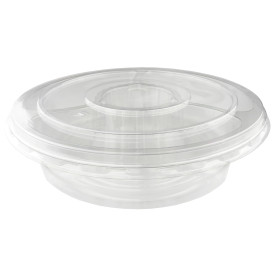 Plastové Misky PET 4 Vrstvami s Víčko Ø26x7cm (100 Kousky)