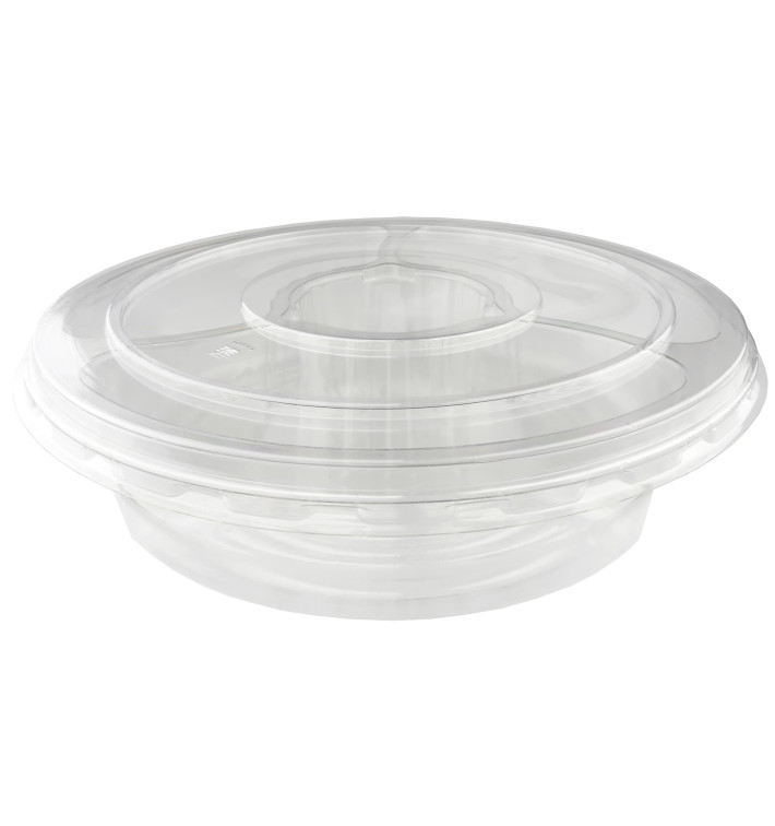 Plastové Misky PET 4 Vrstvami s Víčko Ø26x7cm (100 Kousky) Plastové Misky PET 4 Vrstvami s Víčko Ø26x7cm (100 Kousky)