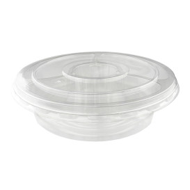 Plastové Misky PET 5 Vrstvami s Víčko Ø26x7cm (100 Kousky)