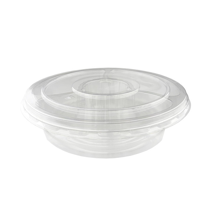 Plastové Misky PET 5 Vrstvami s Víčko Ø26x7cm (100 Kousky) Plastové Misky PET 5 Vrstvami s Víčko Ø26x7cm (100 Kousky)