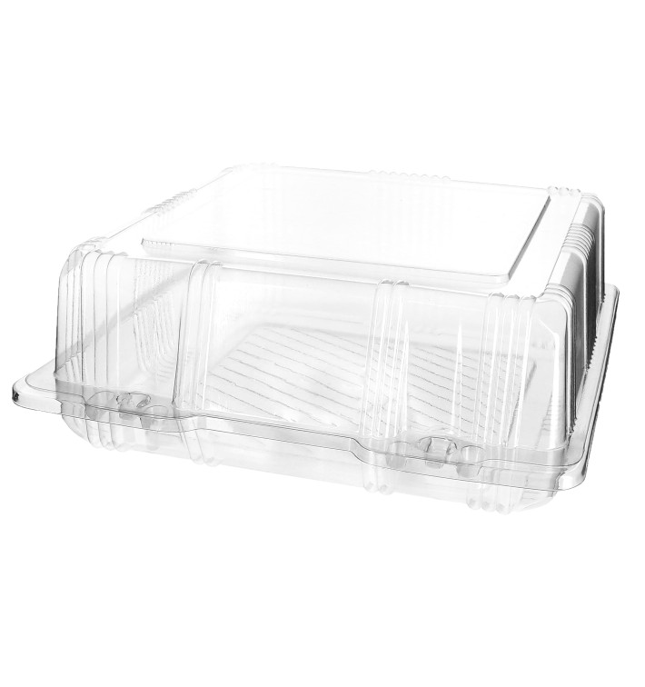 Obaly Víčko s Víčkem na Výrobky PET 20x20x8cm (220 Kousky) Obaly Víčko s Víčkem na Výrobky PET 20x20x8cm (220 Kousky)