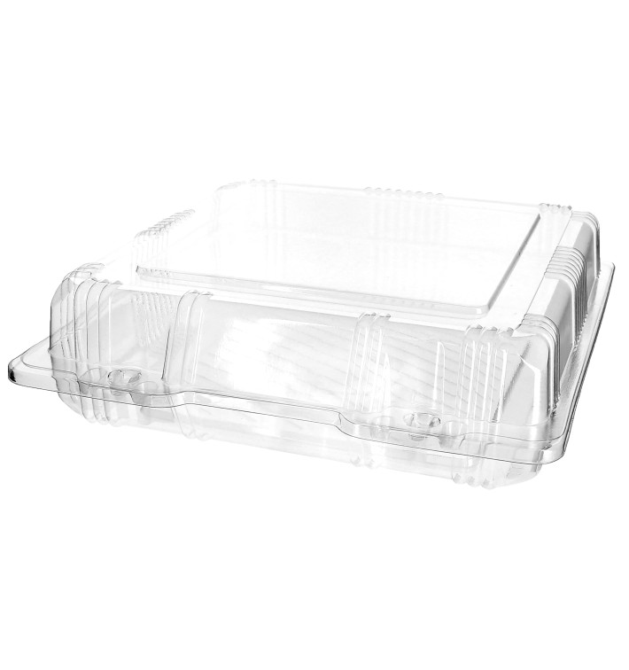 Obaly Víčko s Víčkem na Výrobky PET 20x20x6cm (20 Kousky) Obaly Víčko s Víčkem na Výrobky PET 20x20x6cm (20 Kousky)