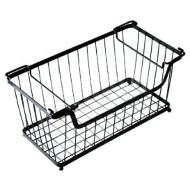 Stohovatelný Koš s Ouškems Ocel Černá 330x275x227mm (1 Kousky)