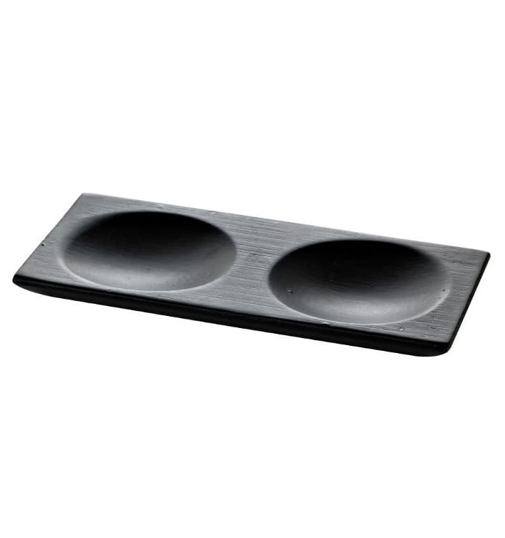 Bambusovy Talíř pro Ochutnávky 2 Vrstvy Černá 12x6cm (12 Kousky) Bambusovy Talíř pro Ochutnávky 2 Vrstvy Černá 12x6cm (12 Kousky)
