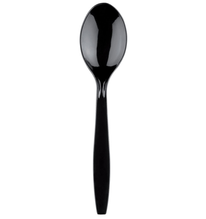 Plastová lžíce Premium PS Černá 190mm (50 Kousky) Plastová lžíce Premium PS Černá 190mm (50 Kousky)