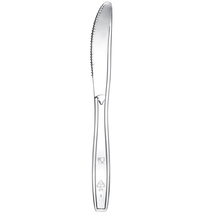 Plastový Nůž Premium PS Průhledný 190mm (1000 Kousky) Plastový Nůž Premium PS Průhledný 190mm (1000 Kousky)