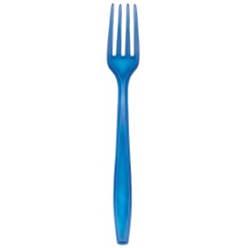 Plastová Vidlička PS Premium Modrý 190mm (50 Kousky)