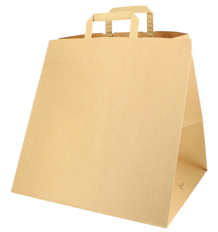 Papírové Tašky Krabička Pizza s Plochým 80g 37+33x32 cm (125 Kousky) Papírové Tašky Krabička Pizza s Plochým 80g 37+33x32 cm (125 Kousky)
