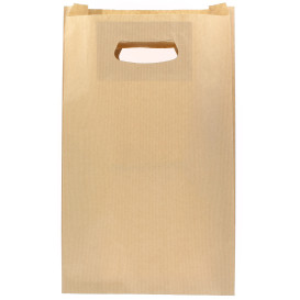 Papírové Tašky Kraft s Plochým s Průhmatem 24+7x37cm (50 Kousky)