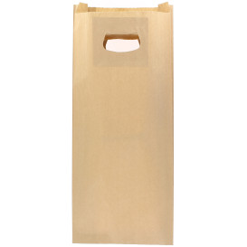 Papírové Tašky Kraft s Plochým s Průhmatem 18+6x32 Vrstvym (50 Kousky)