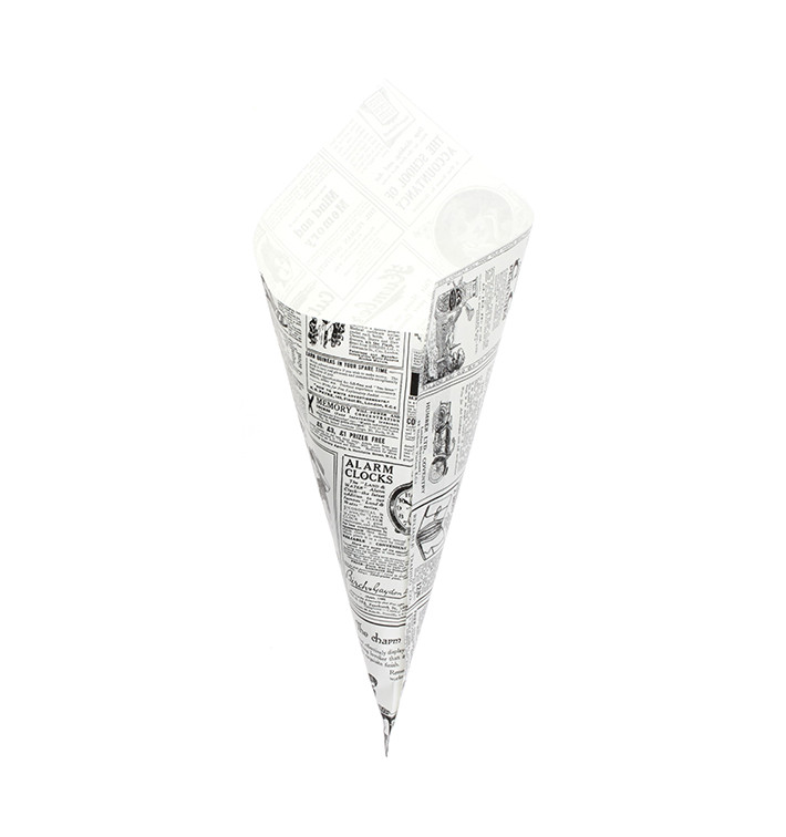 Papírové Kornouty Nepromastitelný Noviny 340mm 400g (250 Kousky) Papírové Kornouty Nepromastitelný Noviny 340mm 400g (250 Kousky)